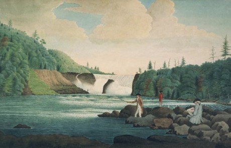 A View of the Falls of Chaudiere near Quebec, Davies Thomas, 1787