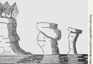 Figure 1: Hopewell Rocks. Sketch By: Abraham Gesner