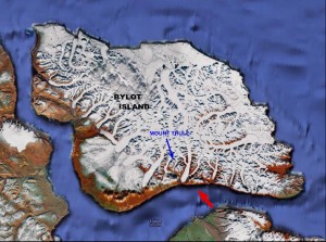 Map 2: Satellite image of Bylot Island in the summer