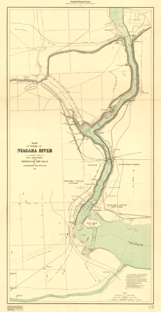 Figure 4 1905 Map and interpretation of Niagara River by William Spencer